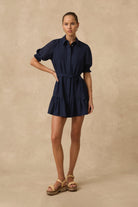 Monte & Lou Monte & Lou Separates Tiered Shirt Dress - Navy Monte & Lou Separates Tiered Shirt Dress - Navy | Australia Splash Swimwear Kaftans