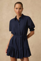 Monte & Lou Monte & Lou Separates Tiered Shirt Dress - Navy Monte & Lou Separates Tiered Shirt Dress - Navy | Australia Splash Swimwear Kaftans