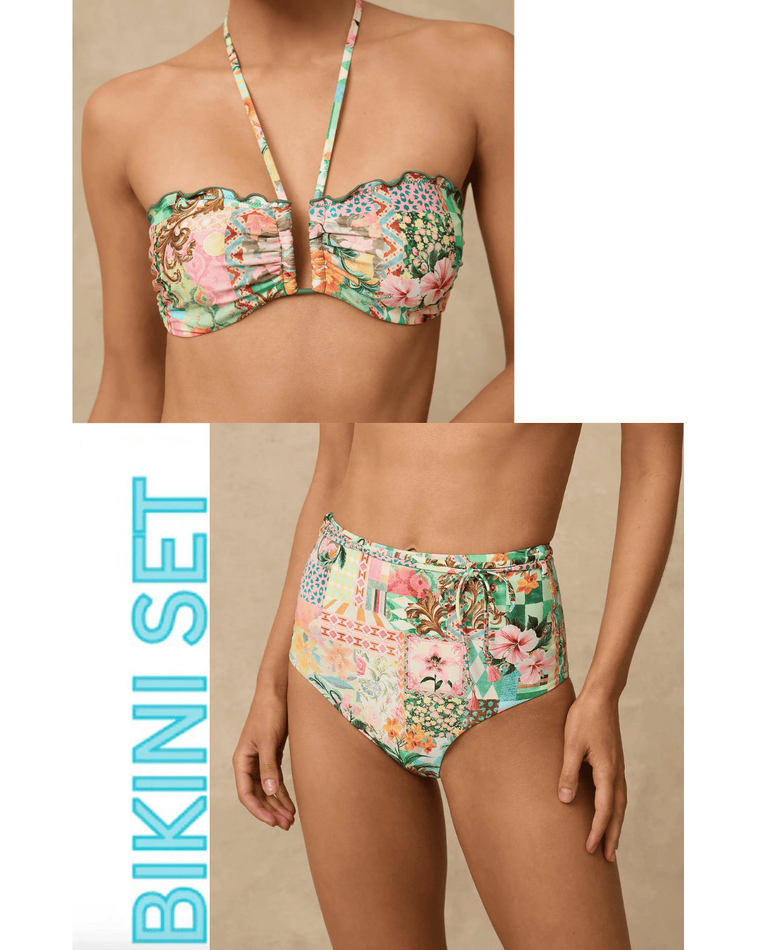 Monte & Lou Monte & Lou Simi DD/E Coral Edge Bandeau & High Waist Belted Retro Pant Monte & Lou Simi DD/E Coral Edge Bandeau & High Waist Belted Retro Pant Splash Swimwear Bikini Set AU12/US8 1000032178