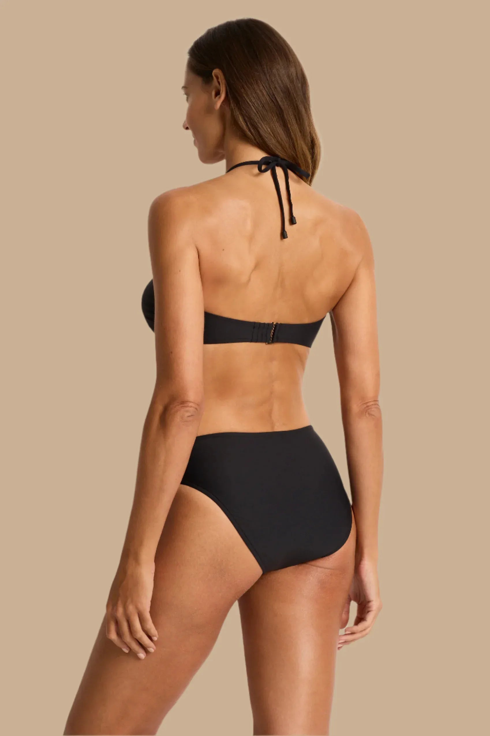 Monte & Lou Monte & Lou Up To a DD/E Coral Edge Bandeau - Black Coral Edge Bandeau | Monte & Lou Splash Swimwear Bikini Tops