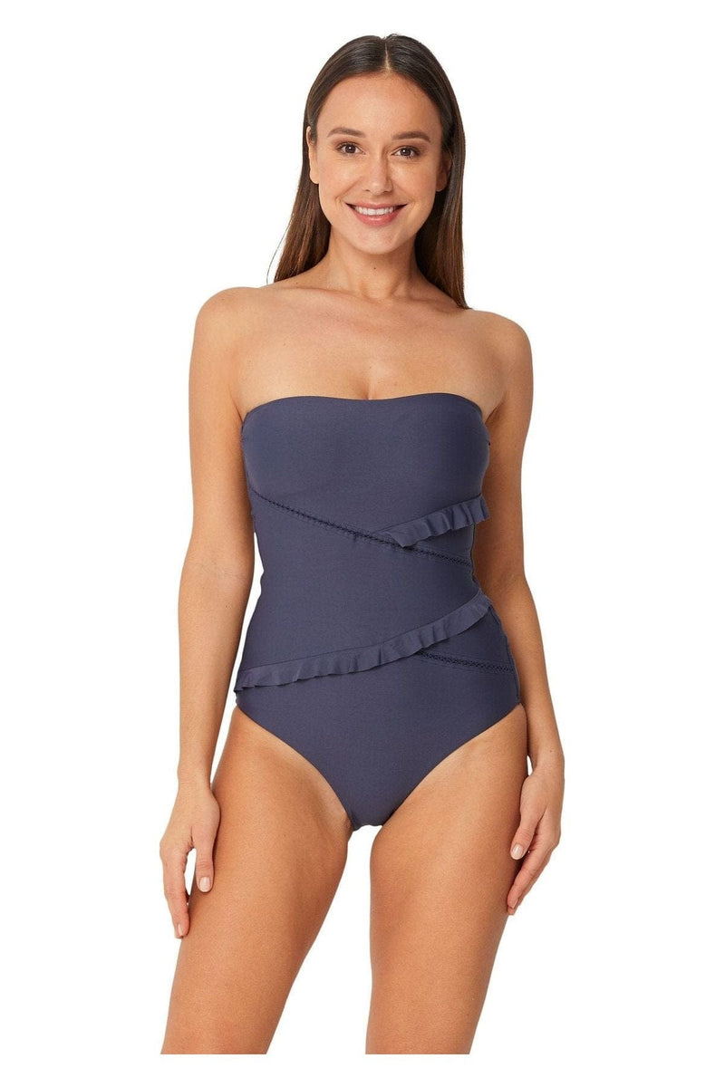 Monte & Lou Spliced Bandeau Maillot - Nightfall* Spliced Bandeau Maillot Splash Swimwear Swim Dress, Tankini & One Piece