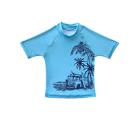 Boys Vintage Surf Short Sleeve Rashvest - Vintage Blue - Salty Ink - Splash Swimwear  - boys, boys 00-7, Boys 8 - 16, Jul23, kids, salty ink - Splash Swimwear 