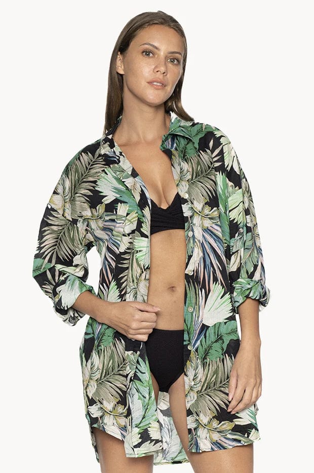 Nip Tuck Swim Black Kakadu Bronte Beach Shirt - Black Nip Tuck Black Kakadu Bronte Beach Shirt - Black Splash Swimwear Clothing Top