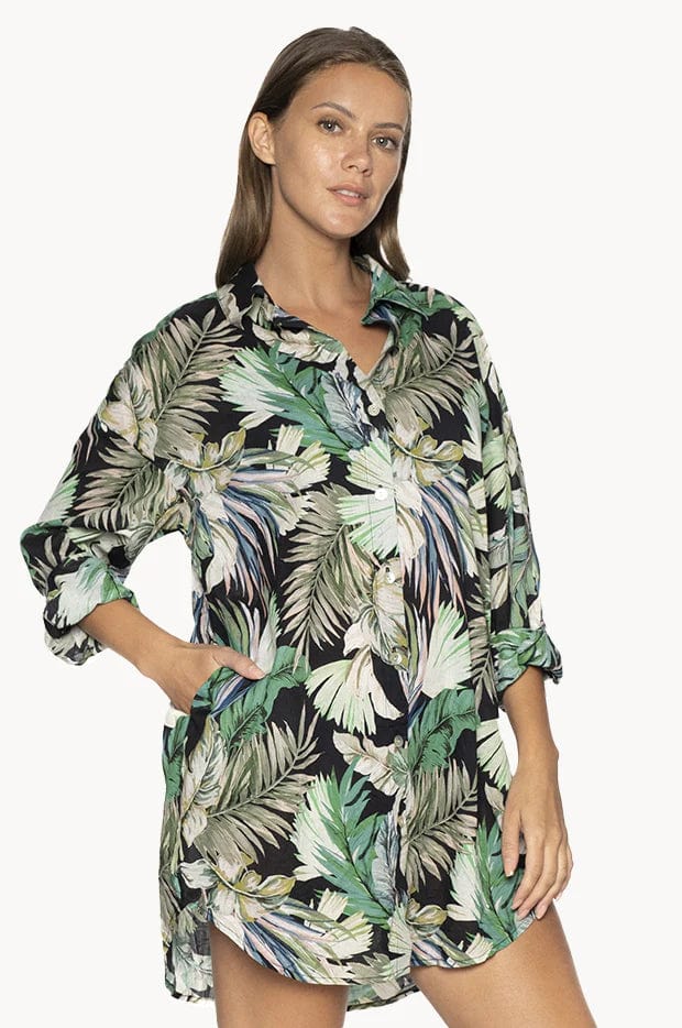 Nip Tuck Swim Black Kakadu Bronte Beach Shirt - Black Nip Tuck Black Kakadu Bronte Beach Shirt - Black Splash Swimwear Clothing Top