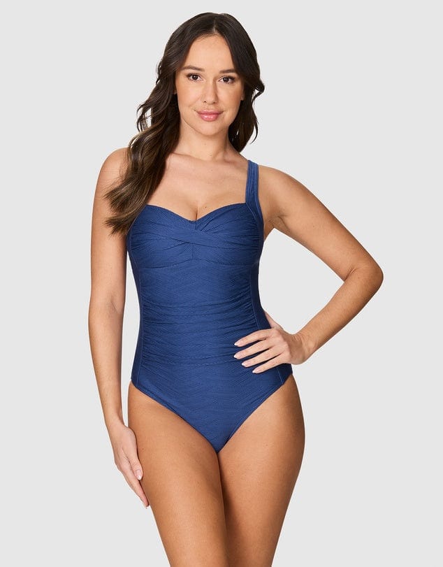 Nip Tuck Swim Gamma Texture Joanne One Piece Swimsuit NG2976YGB Gamma Texture Joanne One Piece Swimsuit Splash Swimwear Blue / 10 1000022872