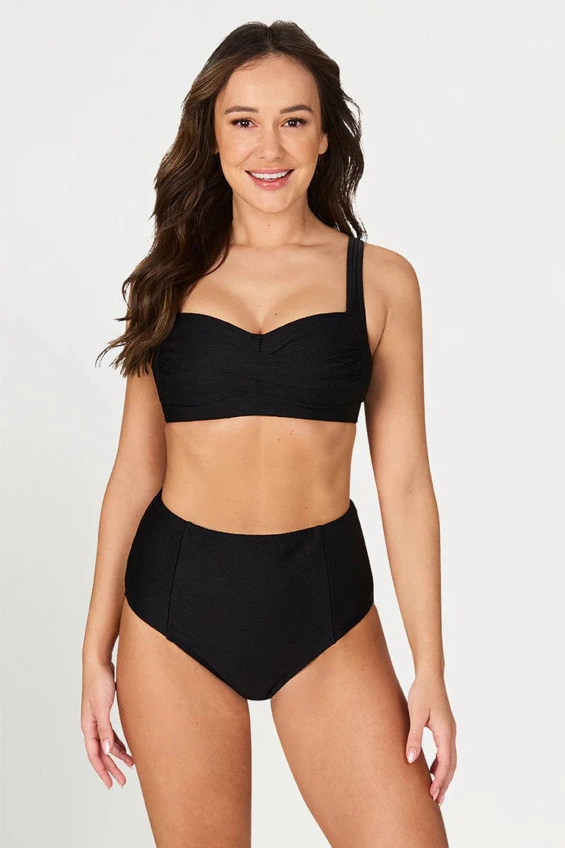 Nip Tuck Swim Gamma Texture Marilyn Bikini Pant - Black Nip Tuck Black Gamma Texture Marilyn Bikini Pant Splash Swimwear