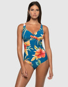 Nip Tuck Swim Hula Hula Blue Louise Multifit Ruched Front One Piece Hula Hula Blue Louise Multifit Ruched Front One Piece Splash Swimwear
