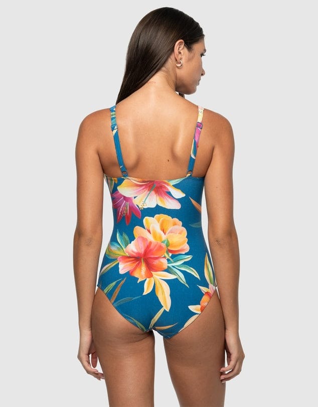 Nip Tuck Swim Hula Hula Blue Louise Multifit Ruched Front One Piece Hula Hula Blue Louise Multifit Ruched Front One Piece Splash Swimwear