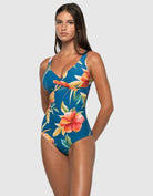 Nip Tuck Swim Hula Hula Blue Louise Multifit Ruched Front One Piece Hula Hula Blue Louise Multifit Ruched Front One Piece Splash Swimwear