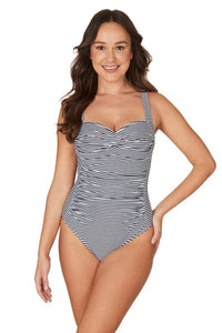 Nip Tuck Swim One Pieces Navy Sorrento Stripe Joanne One Piece Swimsuit Nip Tuck Swim Navy Sorrento Stripe Joanne One Piece Swimsuit