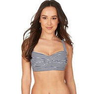 Nip Tuck Swim Bikini Bottoms Navy Sorrento Stripe Ruched Side Pant Nip Tuck Swim Navy Sorrento Stripe Ruched Side Pant