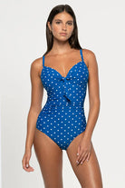Nip Tuck Swim Nip Tuck Epoch Spot Isla DD/E Underwire Tie Ruched Front One Piece - Blue NT1128EO Nip Tuck Epoch Spot Isla DD/E Underwire Tie Ruched Front One Piece - Blue Splash Swimwear One Piece AU14/US10