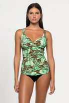 Nip Tuck Swim Nip Tuck Exotic Eden Louise Multifit Ruched Front Tankini Top - Animal Nip Tuck Exotic Eden Louise Multifit Ruched Front Tankini Top - Animal Splash Swimwear Bikini Tops