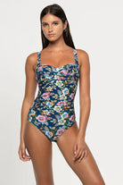 Nip Tuck Swim Nip Tuck Garden Gate Joanne Multifit Ruched Front One Piece - Navy Nip Tuck Garden Gate Joanne Multifit Ruched Front One Piece - Navy Splash Swimwear One Piece