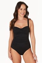 Nip Tuck Swim Nip Tuck Must Haves Joanne Long Torso One Piece - Black Nip Tuck Must Haves Joanne Long Torso One Piece - Black Splash Swimwear One Piece