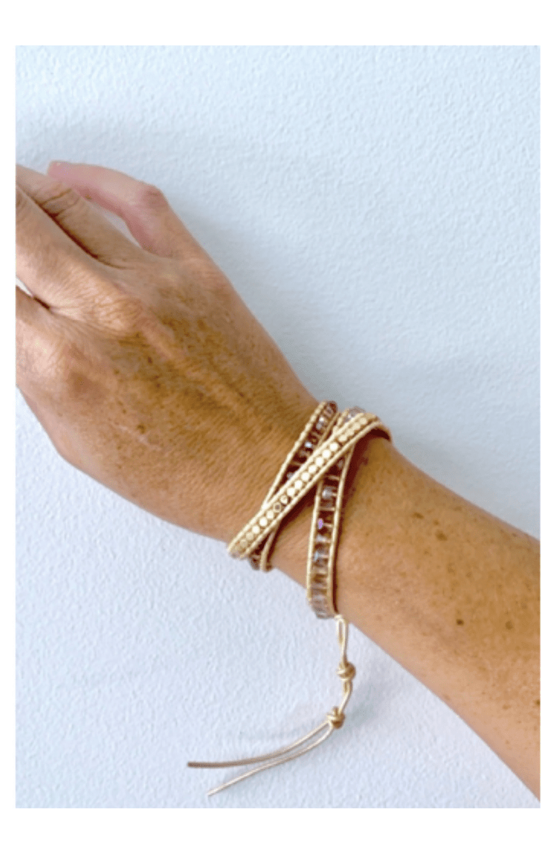 Noosa Living Accessories NA134.2 Rich Gold & Crystals Three Wrap Bracelet