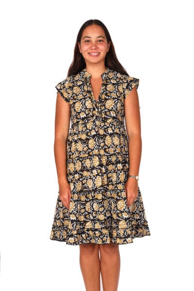 OM Designs Dresses Amore Dress - Gold Blooms* OM Designs Amore Dress - Bali Purple