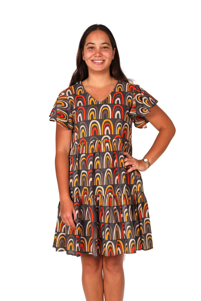 OM Designs Dresses Ava Dress - Rainbow Orange