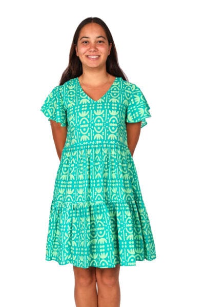 OM Designs Dresses Ava Dress - Tribal Green