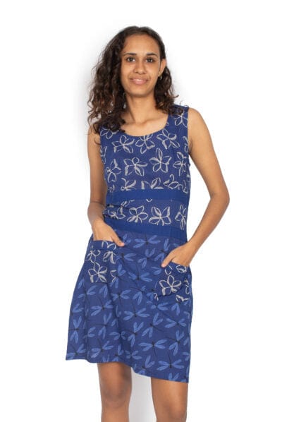 OM Designs Dresses Barbie Dress - Frangipani Blue / Midnight Dragonfly* OM Designs Amore Dress - Bali Purple