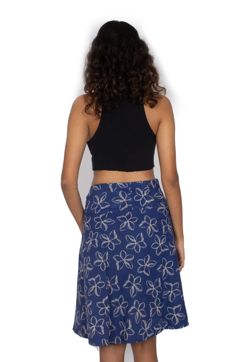 OM Designs Skirts O/S Chameleon Skirt - Frangipani Blue / Frangipani Black*