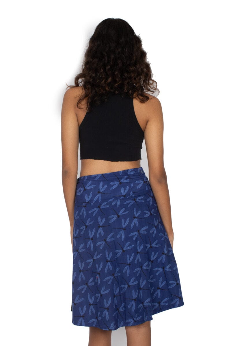 OM Designs Skirts O/S Chameleon Skirt - Midnight Dragonfly / Olive Dragonfly