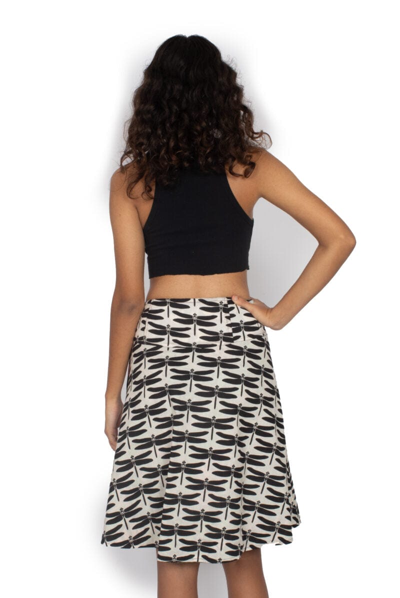 OM Designs Skirts O/S Chameleon Skirt - Monstera Jungle / Dragonfly Black