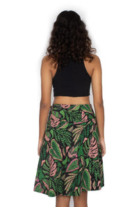 OM Designs Skirts O/S Chameleon Skirt - Monstera Jungle / Dragonfly Black