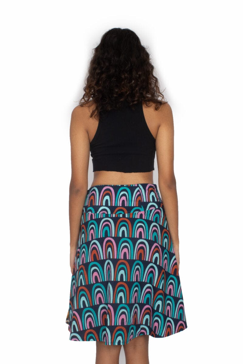 OM Designs Skirts O/S Chameleon Skirt - Rainbow Blue / Rainbow Orange