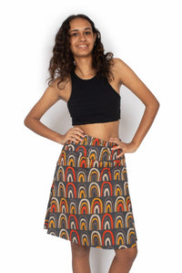 OM Designs Skirts O/S Chameleon Skirt - Rainbow Blue / Rainbow Orange