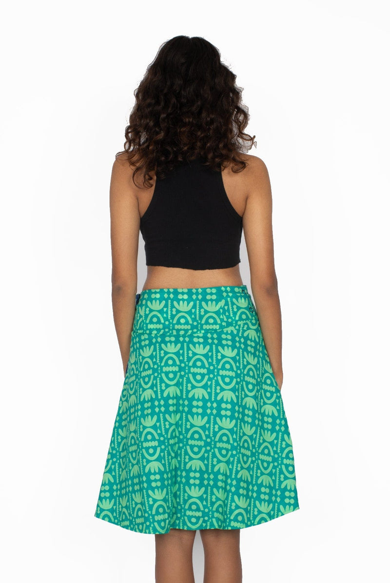 OM Designs Skirts O/S Chameleon Skirt - Tribal Blue / Tribal Green