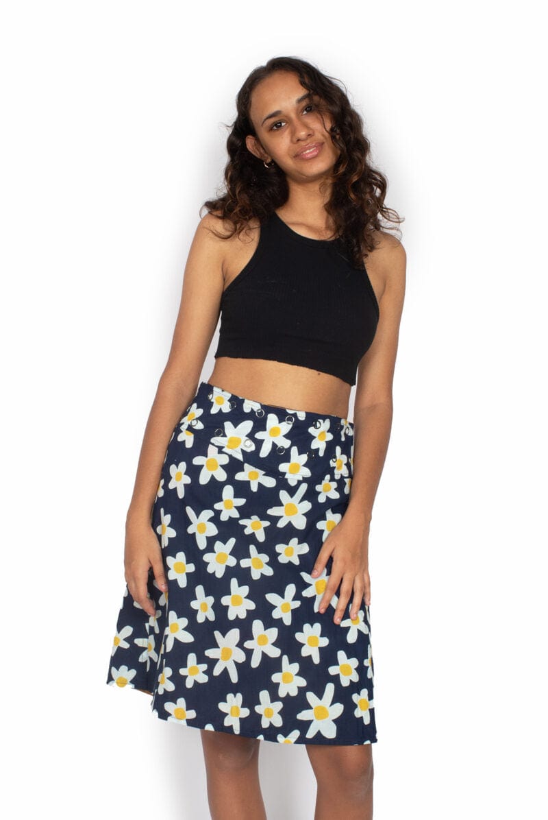 OM Designs Skirts O/S Chameleon Skirt - Tropical Jungle / Daisy Patch