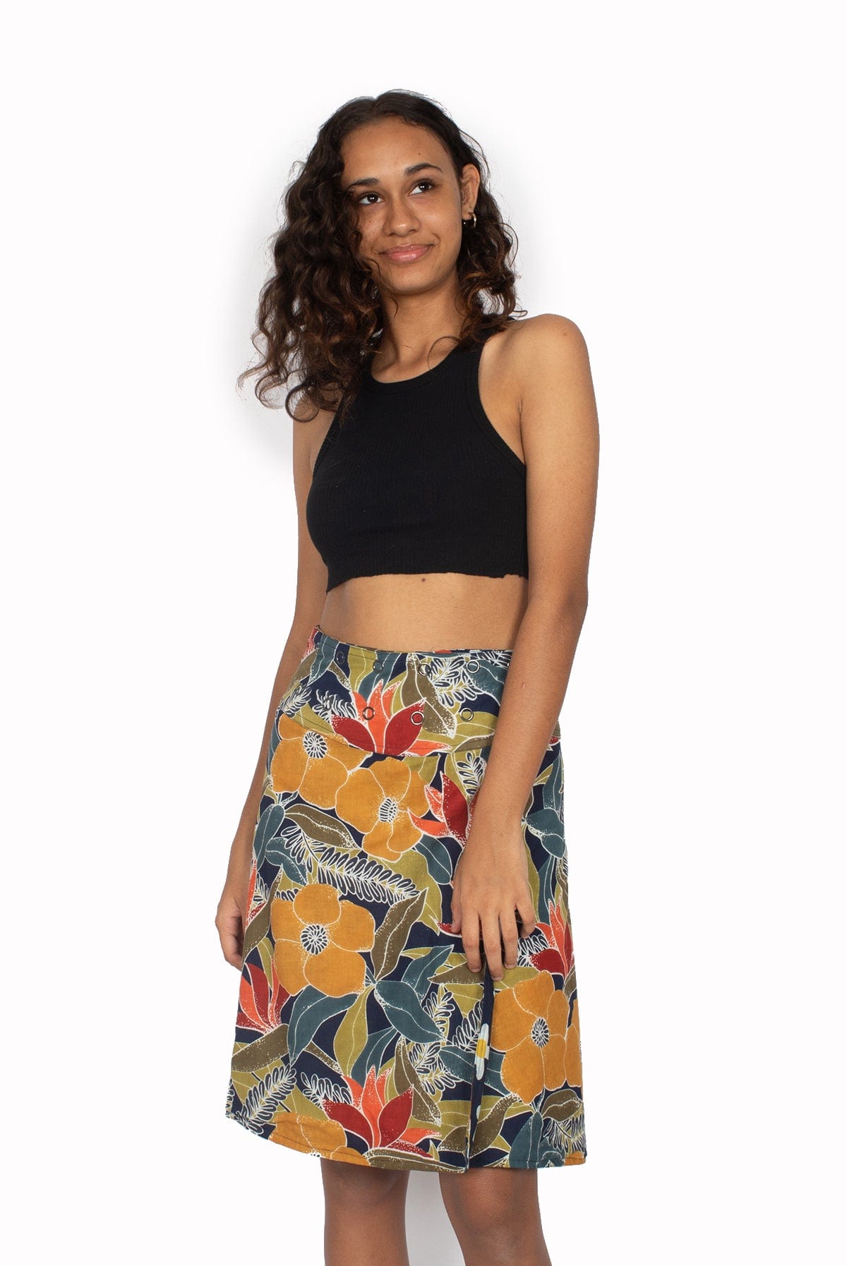 OM Designs Skirts O/S Chameleon Skirt - Tropical Jungle / Daisy Patch