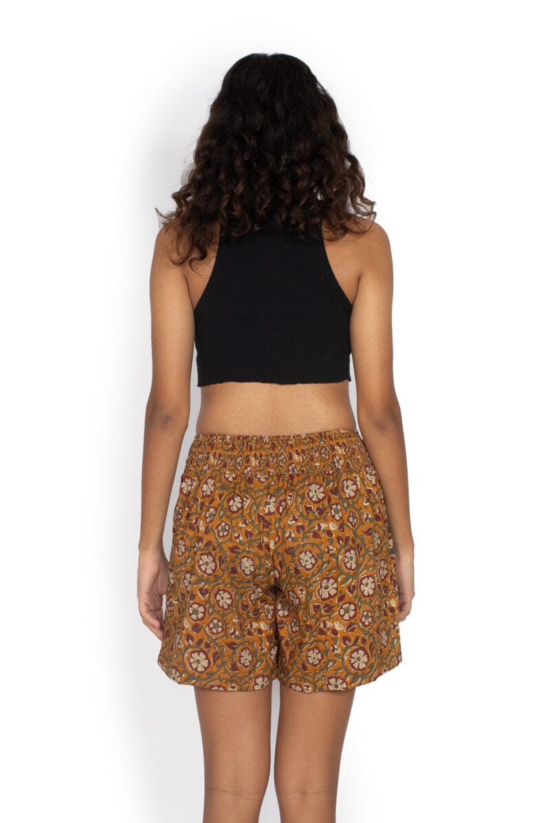 OM Designs Shorts Devi Shorts - Mustard Vines*