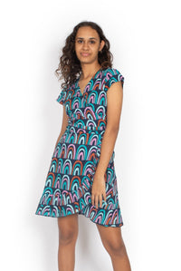 OM Designs Dresses Frill Wrap Dress - Rainbow Blue OM Designs Sasha Dress - Black