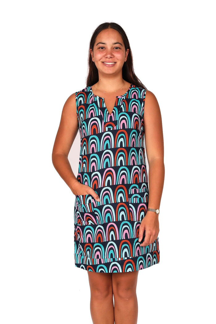 OM Designs Dresses Hai Dress - Rainbow Blue