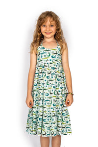 OM Designs kids Kid’s Sandra Dress – Crocodiles