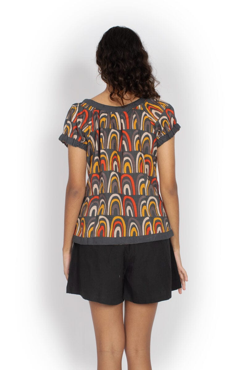 OM Designs Tops Masala Top - Rainbow Orange