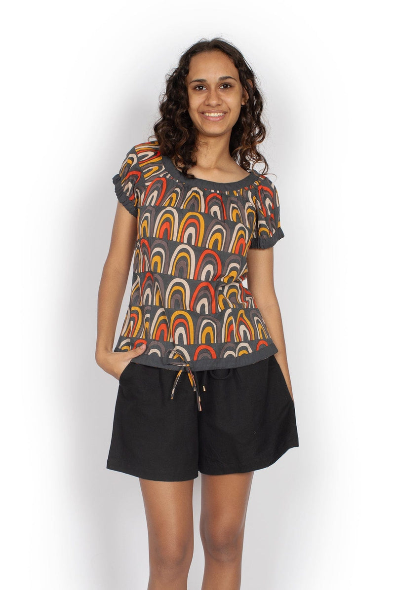 OM Designs Tops Masala Top - Rainbow Orange