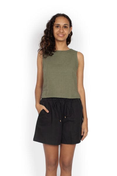 OM Designs Tops Olive / 8 Maya Top