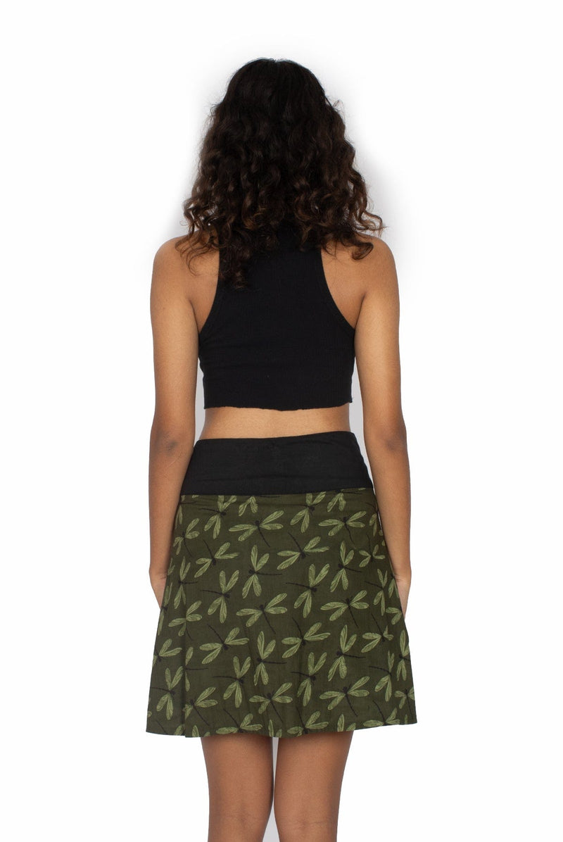 OM Designs Skirts New Energy Reversible Skirt  - Crocodiles / Olive Dragonfly