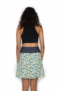 OM Designs Skirts New Energy Reversible Skirt  - Crocodiles / Olive Dragonfly