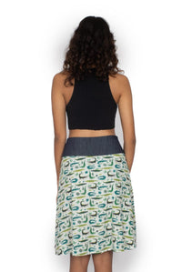 OM Designs Skirts New Energy Reversible Skirt  - Crocodiles / Olive Dragonfly