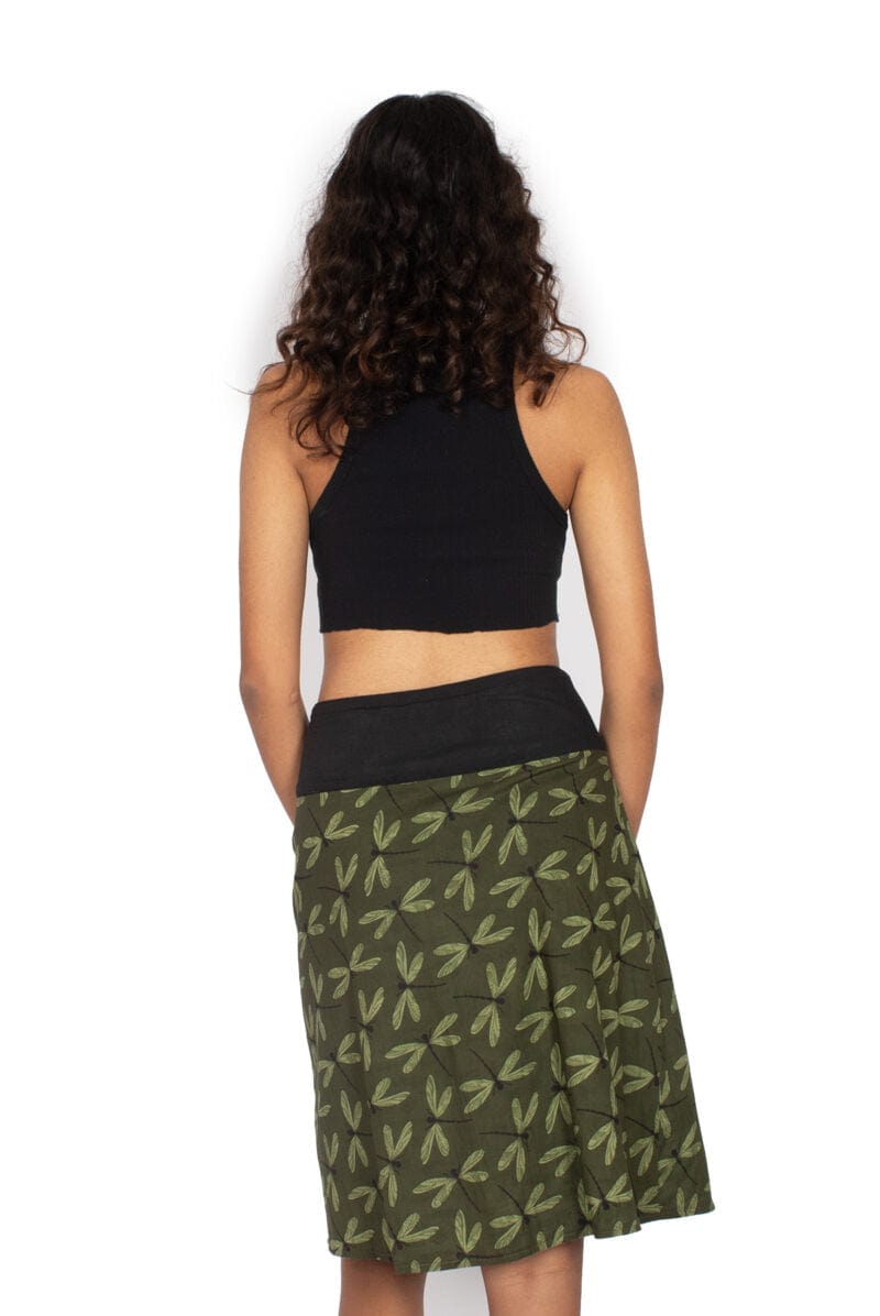 OM Designs Skirts New Energy Reversible Skirt  - Crocodiles / Olive Dragonfly