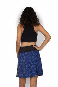 OM Designs Skirts New Energy Reversible Skirt  - Grey Fish / Midnight Dragonfly