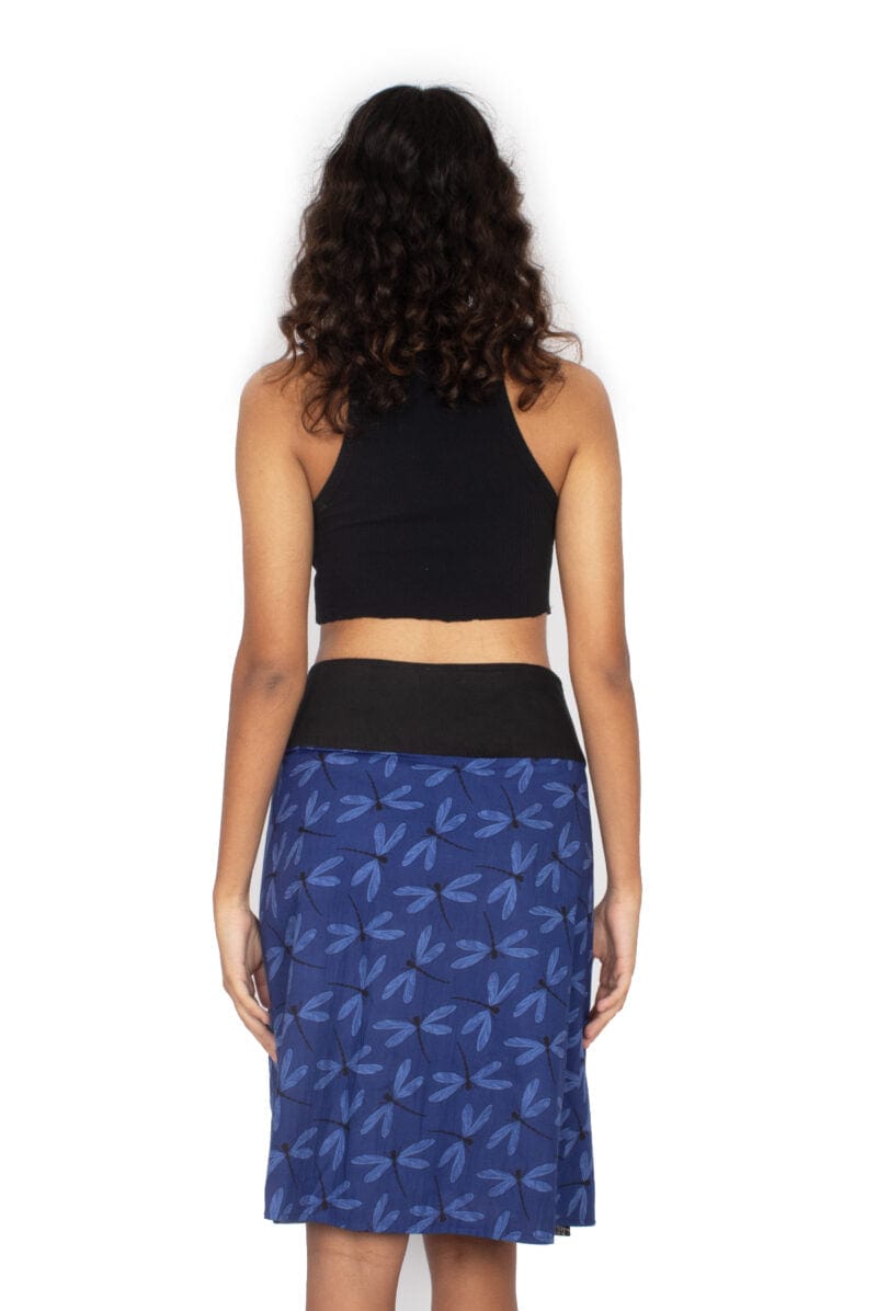 OM Designs Skirts New Energy Reversible Skirt  - Grey Fish / Midnight Dragonfly