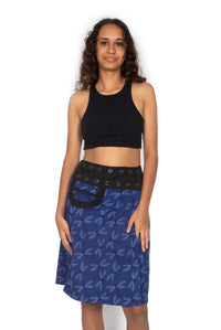 OM Designs Skirts New Energy Reversible Skirt  - Grey Fish / Midnight Dragonfly