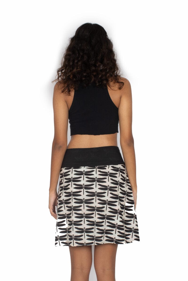 OM Designs Skirts New Energy Reversible Skirt  - Rainbow Blue / Dragonfly Black