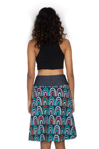 OM Designs Skirts New Energy Reversible Skirt  - Rainbow Blue / Dragonfly Black