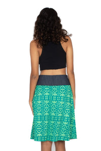 OM Designs Skirts New Energy Reversible Skirt  - Tribal Green / Monstera Jungle